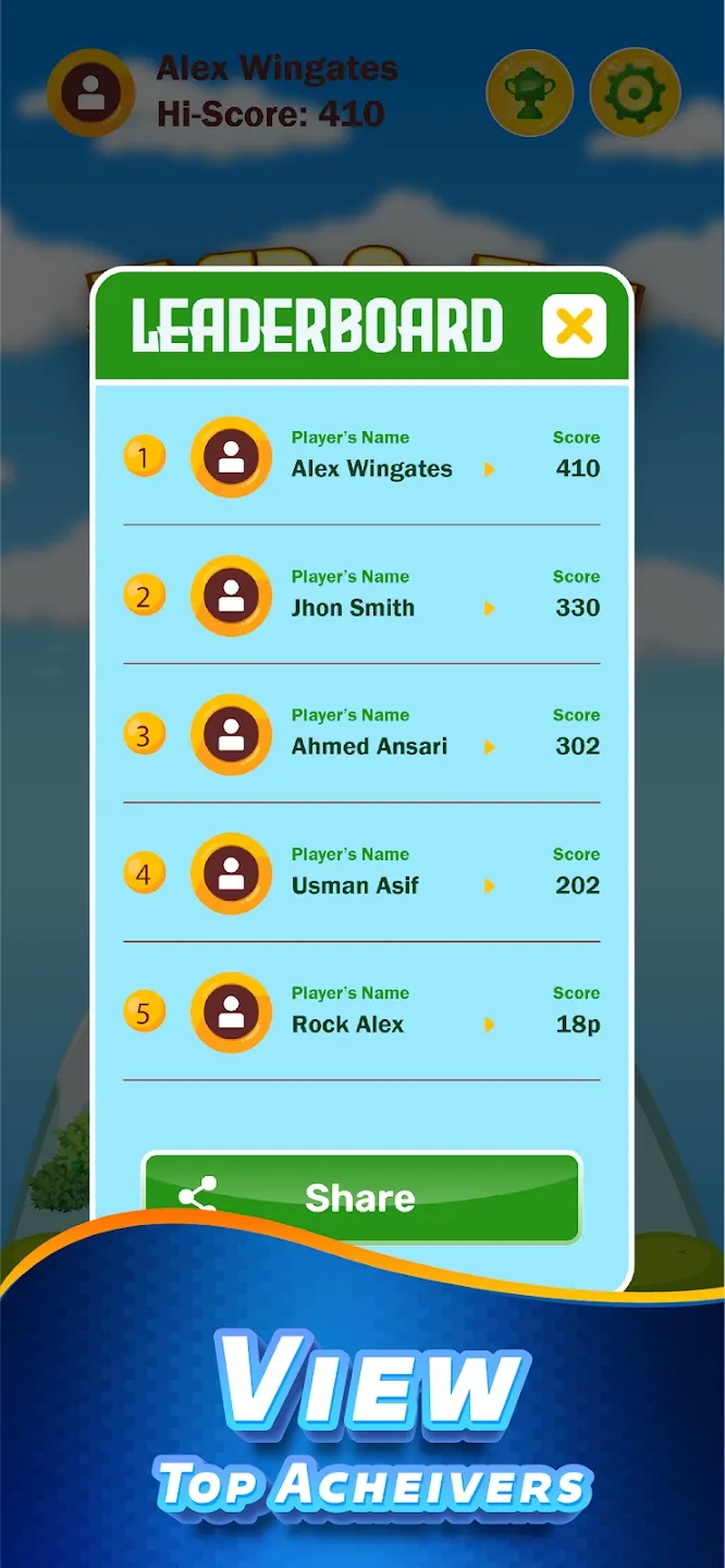 Screenshot 3: Highscore Anzeige